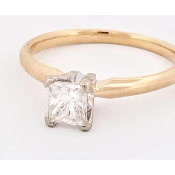 14k Princess Diamond Wedding Engagement Ring 14K Gold size 6,7,8 - Picture 3 of 12